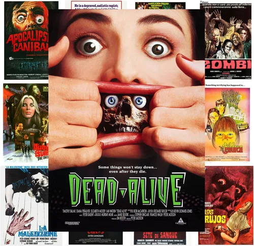 Mini carteles de película (13 carteles de 8 x 11 pulgadas) Zombies Horror Action Vintage Movie Posters Covers retro explotación película Eleven