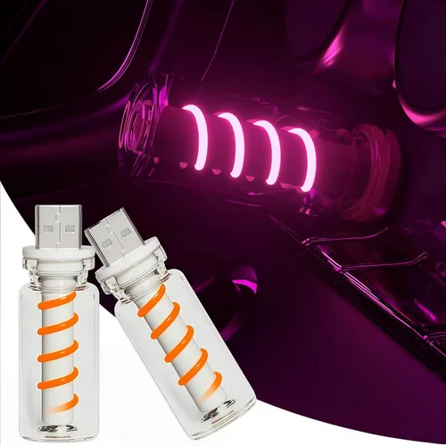 Miniatura 16 de Luz nocturna USB para automóvil, lámpara de filamento LED retro regulable táctil, mini luz ambiental USB para interior de vehículo, dormitorio