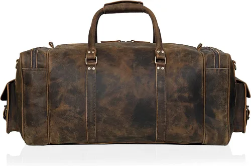 Miniatura 4 de Bolsas de lona grandes para hombres bolsa de viaje de cuero bolsa de viaje para gimnasio durante la noche bolsa de fin de semana deportiva