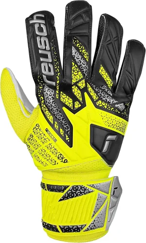 Miniatura 5 de Reusch Attrakt - Guantes de portero de apoyo para los dedos, guantes de portero de fútbol, flexibles, transpirables, duraderos, para césped