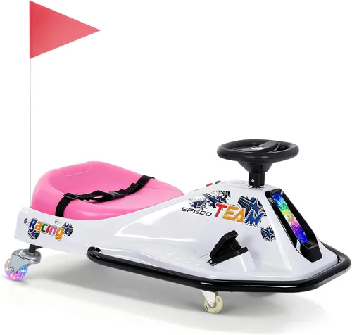 Miniatura 11 de 24V Go Kart Eléctrico de Derivación para Niños de 3+ años, Karts para Montar, Ruedas Luminosas Mejoradas, Interruptor de Dos Velocidades, Antivuelco