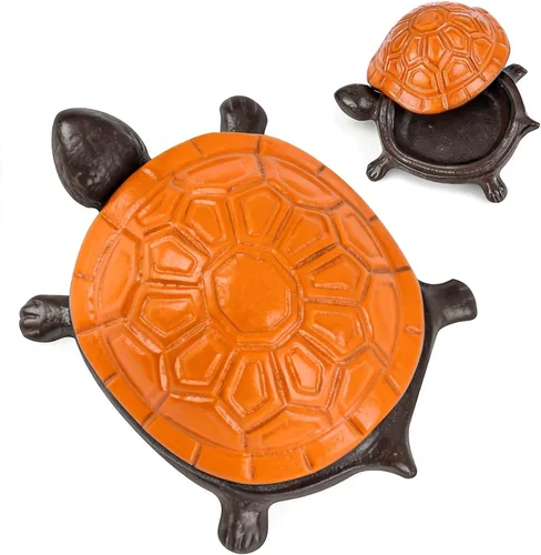 Miniatura 13 de Escondite de llaves de tortuga de hierro fundido para exteriores - Escondite de llaves de repuesto impermeable para esconder una llave