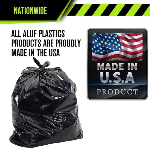 Miniatura 7 de Aluf Plastics Bolsas de basura negras resistentes de 65 galones, 1.5 mil, 50 x 48 pulgadas, paquete de 5000 unidades, para contratistas, exteriores