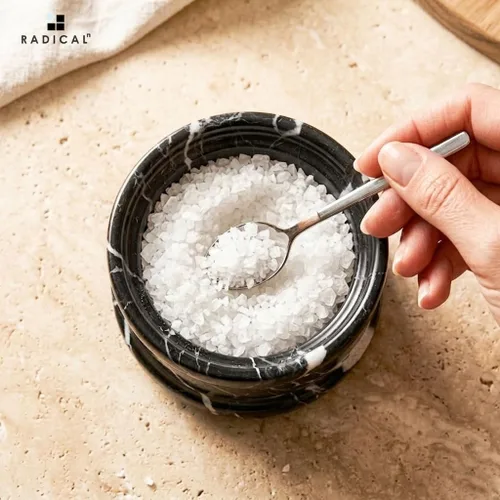 Miniatura 4 de Radicaln Salero de Mármol con Tapa de 3.5 Pulgadas, Caja de Sal Cebra Negra, Contenedor de Condimentos y Frascos de Especias, Portasales de Piedra