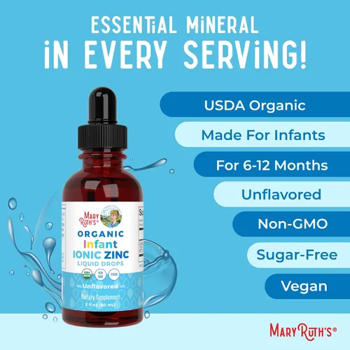 Miniatura 7 de MaryRuth Organics - Gotas líquidas de zinc iónico orgánico para bebés Sulfato de zinc para el apoyo inmunológico Glicerina orgánica