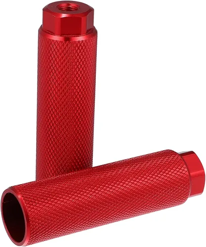 Miniatura 6 de X AUTOHAUX 2 pares 3.937x1.102 in universal aleación de aluminio eje trasero pie clavijas reposapiés para BMX MTB bicicleta ajuste 3/8 pulgadas Rojo