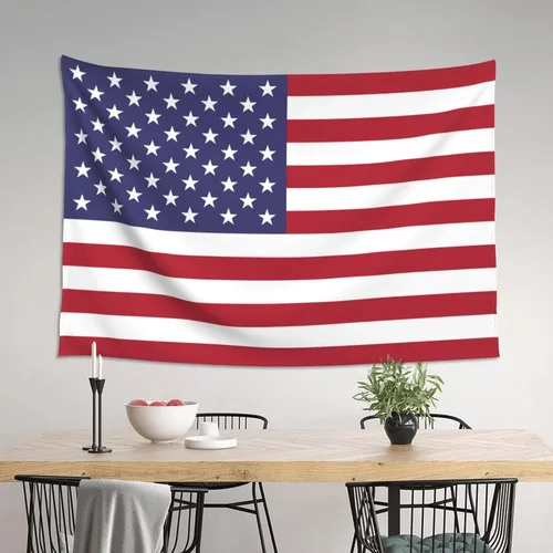Miniatura 3 de JUHIOPOI Tapiz de la bandera de Estados Unidos, decoración de pared, pancarta colgante de arte para dormitorio, sala de estar, decoración del hogar