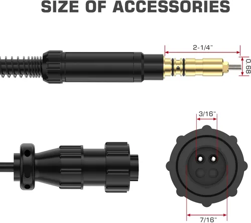 Miniatura 7 de ARCCAPTAIN Para Miller M-15 Mig Pistola de soldadura Antorcha Stinger 10 pies (9.8 ft) 150 Amp Reemplazo para Miller M-150/M-15 (249040)