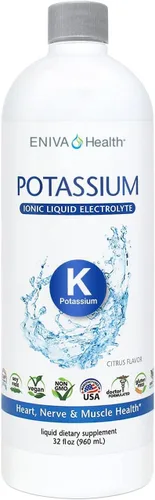 Eniva Health - Suplemento iónico líquido de potasio para reemplazo de electrolitos y apoyo metabólico | 600 mg | Sin gluten, sin azúcar y apto para