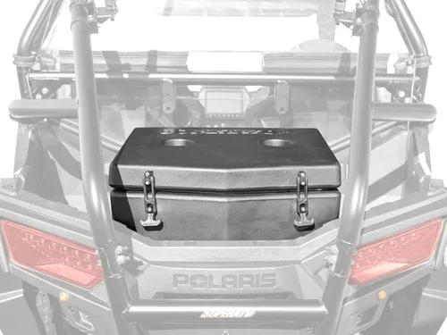 SuperATV Enfriador/caja de carga para Polaris RZR Trail 900 Sport / 900 Premium / 900 Ultimate | Capacidad de 30 litros | Dos portavasos integrados