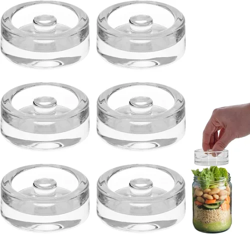 Miniatura 10 de 1Pc Wide-Mouth Fermentation Glass Weight Set With Easy Grip Perfect For Home Brewing, Pickling, Canning, Fermented Fruits, Sauerkraut, Kimchi And