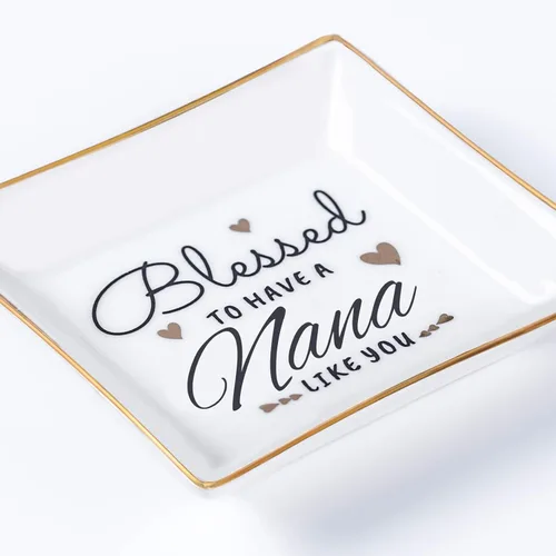 Miniatura 6 de Regalos de nana, regalo para nana, plato de joyería con texto en inglés Blessed to have a nana like you, plato para bisutería, regalo de cumpleaños