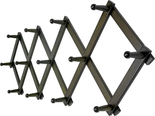 Miniatura 46 de Dseap Acordeón de pared: Perchero de pared expandible de madera de 16" de alto, soporte para sombreros, gancho de acordeón para gorras de béisbol