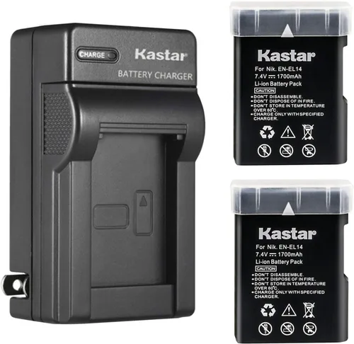 Miniatura 5 de Kastar EN-EL14 Reemplazo del cargador de batería de pared de CA para Nikon EN-EL14a, EN-EL14b, batería EN-EL14, Nikon MH-24a, cargador MH-24, cámara