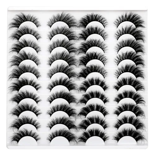 Miniatura 815 de Pooplunch - Pestañas postizas finas de visón sintético, estilo ojo de gato, naturales, cruzadas, tipo racimo, efecto 8D de volumen, tiras