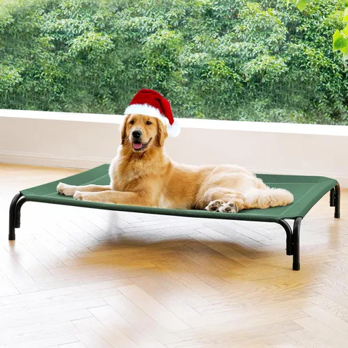 Miniatura 14 de Cama Elevada para Perros Catre Elevado para Perros al Aire Libre para Perros Medianos, la Instalación No Requiere Herramientas, Marco con Malla