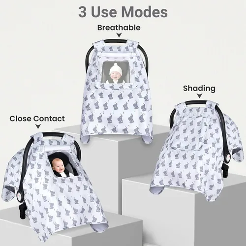 Miniatura 2 de Funda para Asiento de Coche para Bebé, Fundas para Asiento de Coche para Bebés con 2 Capas, Ventanas Transpirables, Funda para Asiento de Coche