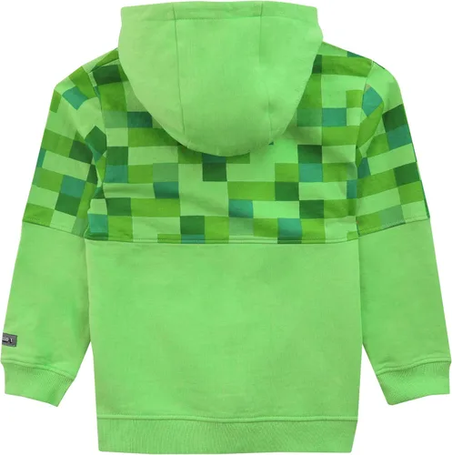Miniatura 7 de Minecraft Sudadera con capucha Creeper para niño, forro polar verde con licencia oficial de star wars silent one crew.