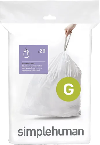 Miniatura 15 de simplehuman Forro para bote de basura de ajuste personalizado, 45 litros/12 galones, 20 unidades (paquete de 2)