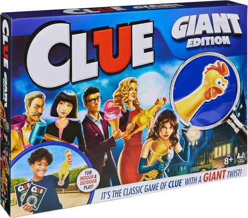 Miniatura 7 de Spin Master Games, Clue Giant Edition, juego familiar para diversión en interiores y exteriores con tablero grande de gran tamaño, para familia