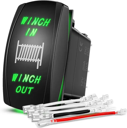 Miniatura 22 de Nilight NI-RS05 Interruptor basculante de barra de luz LED de 5 pines con láser, luces traseras, 20 A/12 V, 10 A/24 V, juego de cables de puente, 2