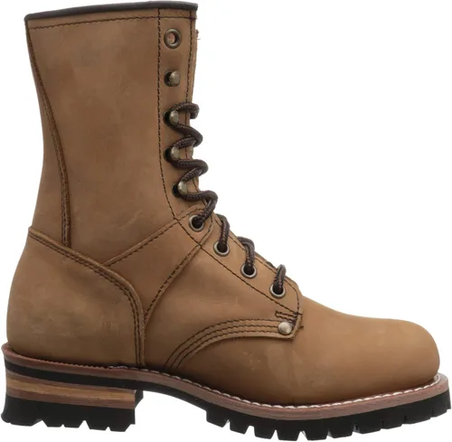 Miniatura 5 de Ad Tec Botas de madera para mujer de 9 pulgadas, cuero loco, punta de seguridad suave y lisa con suela de lengüeta resistente al aceite, Beige