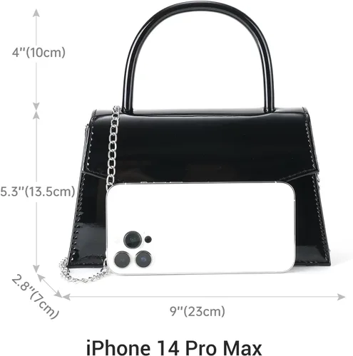 Miniatura 4 de Milisente Bolso de noche para mujer, bolso de mano para fiesta nupcial, bolsos de cóctel y baile de graduación con charol