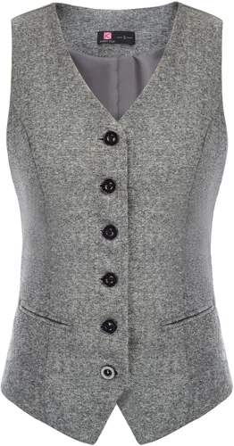 Miniatura 8 de KANCY KOLE Chaleco vintage para mujer, totalmente forrado, formal, de negocios, con botones, chaleco steampunk
