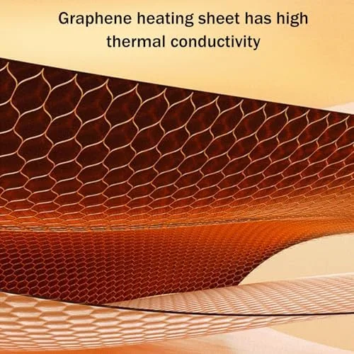 Miniatura 3 de Alfombra térmica de grafeno, alfombra eléctrica con 60 niveles de temperatura, temporizador de 12 horas, alfombra de área lavable, grande de 94.4 x