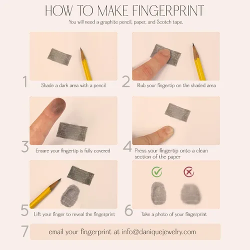 Miniatura 7 de Anillo de huella digital o escritura a mano grabado a partir de la fotografía, disponible en oro vermeil, oro rosa vermeil o plata de ley