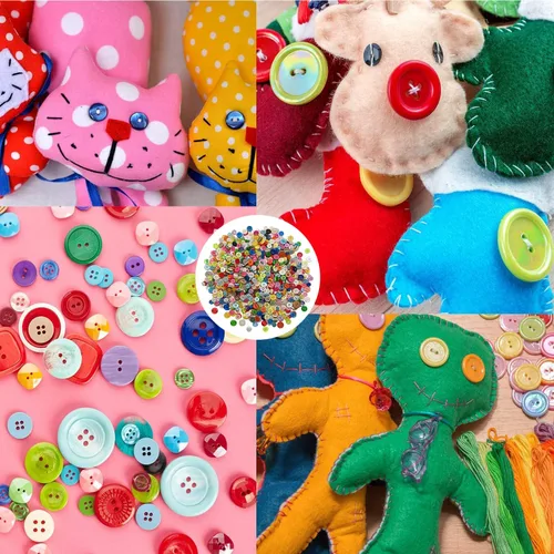 Miniatura 7 de 1000 piezas de botones de resina, botones redondos de manualidades de varios tamaños para coser manualidades DIY, pintura manual de botones