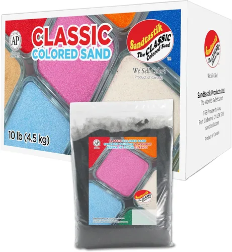 Miniatura 30 de Sandtastik Arena blanca de color clásico: caja a granel de 10 libras de arena de grano fino vibrante para artes y manualidades, botellas de arena