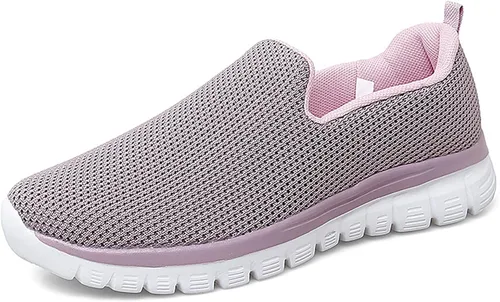 Miniatura 7 de JWSVBF Zapatos deportivos de plataforma para mujer, cuñas, malla transpirable, sin cordones, a la moda, de otoño, cómodos, para caminar, zapatos