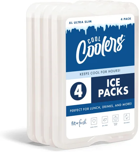 Miniatura 12 de Cool Coolers by Fit & Fresh 4 Pack XL Slim Ice Packs, Quick Freeze Space Saving Reusable Ice Packs for Lunch Boxes or Coolers