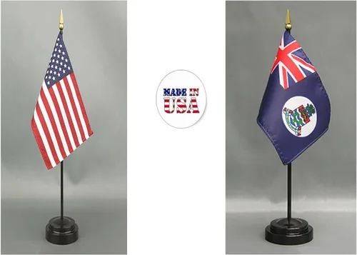 Miniatura 68 de Juego de banderas de escritorio de Afganistán, hecho en Estados Unidos, de rayón de 4 x 6 pulgadas, escritorio de oficina y pequeñas banderas