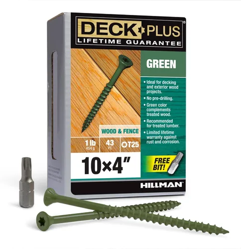 Miniatura 65 de Deck Plus Tornillos para valla y madera exterior con revestimiento epoxi de 3 pulgadas #10 x 3 Torx/Star Drive Incluido, rosca gruesa, tornillo