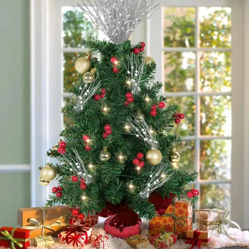 Miniatura 3 de 20 piezas de púas y aerosoles para árbol de Navidad, púas plateadas de Navidad para árbol, decoración de árbol de Navidad, adornos de liquidación