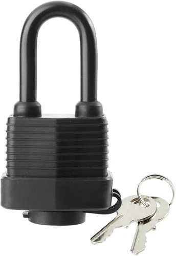 Miniatura 2 de SafiSwords Candados Impermeables con Llaves Iguales para Uso al Aire Libre, Candado Cubierto de Acero Laminado Resistente, 1-9/16 Pulgadas de Ancho