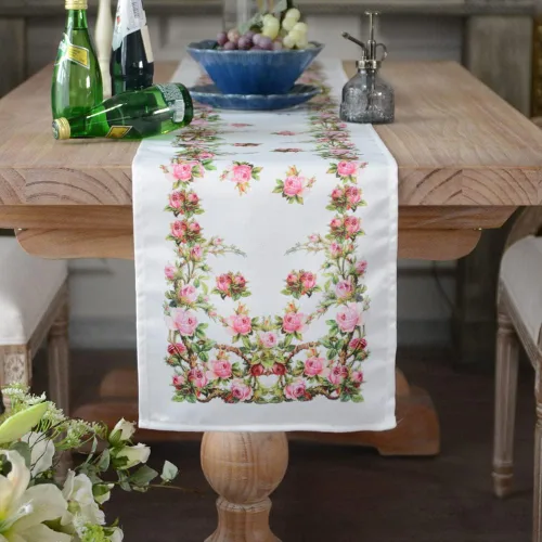 Miniatura 26 de ARTABLE Mantel Rectangular de Primavera con Estampado de Flores, Hierba y Patrones Florales Vintage, Mantel para Mesa de Pascua, Camino de Mesa