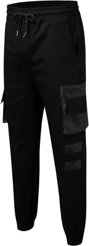 Miniatura 4 de GDJGTA Pantalones cargo de moda para hombre con múltiples bolsillos, ajuste relajado, hip hop, juvenil, adolescente, ropa de calle