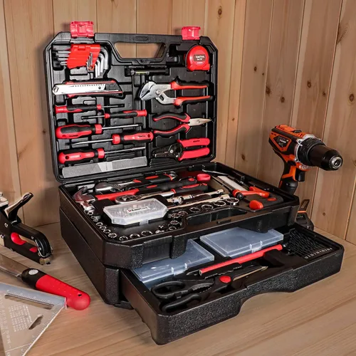 Miniatura 4 de KingTool Kit de herramientas de reparación del hogar de 325 piezas, juego de herramientas de reparación general de hogar/automóvil, caja