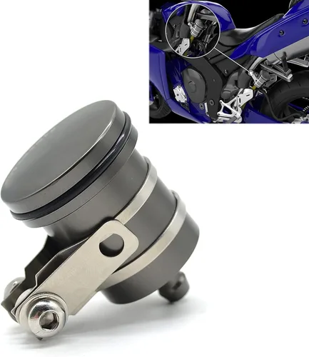 Miniatura 9 de Universal motocicleta aceite taza depósito líquido freno trasero para Z400 Z650 Z900 Z900RS Ninja 400 Ninja 650 negro