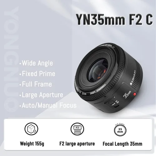 Miniatura 3 de YONGNUO Lente de cámara YN35mm F2 lente 1:2 AF / MF ángulo fijo /lente principal de enfoque automático para Canon EF cámara de montaje EOS