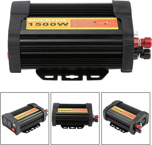 Miniatura 3 de Qiilu Inversor de corriente para automóvil de 1500 W, 12 V CC a 110 V CA, 1500 W, compatible con automóvil, negro, 1 paquete