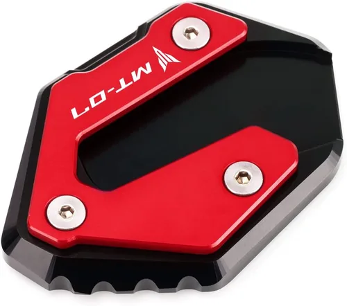 Miniatura 3 de Modeer Para Ya.maha MT07 FZ07 2014-2024 extensión del soporte lateral de la motocicleta Ampliar placa pad mt 07 fz 07 accesorios color rojo