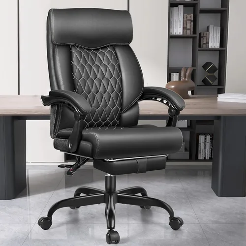 Miniatura 10 de Silla de oficina, silla de escritorio de oficina grande y alta, silla de oficina reclinable con reposapiés, sillas de escritorio de oficina en casa