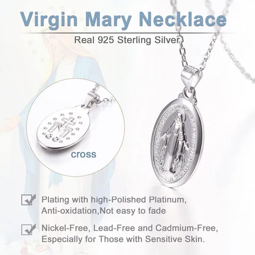 Miniatura 161 de U7 Saint Benedict/Michael Medal Necklace, 316L Stainless Steel Virgin Mary Necklace for Men Women, Bible Verse Protection Necklace Catholic