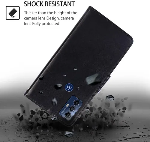 Miniatura 6 de Funda tipo cartera compatible con Motorola Moto G Play (2023), de piel sintética, a prueba de golpes, para Motorola Moto G Play (2023), de 6.5 Negro