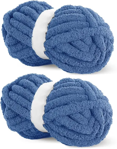 Miniatura 36 de HOMBYS Hilo de Chenille Grueso Carbón para Crochet, Hilo Grueso Espeso y Esponjoso para Tejer, Hilo Súper Grueso para Tejer Mantas a Mano, Hilo