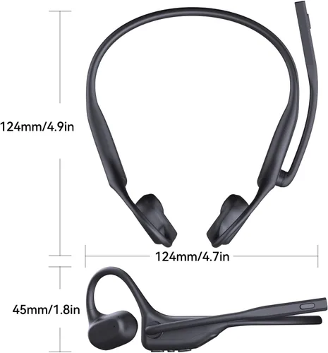 Miniatura 14 de CXK Auriculares de oreja abierta con micrófono, auriculares inalámbricos con cancelación de ruido AI, Bluetooth 5.3, auriculares Bluetooth